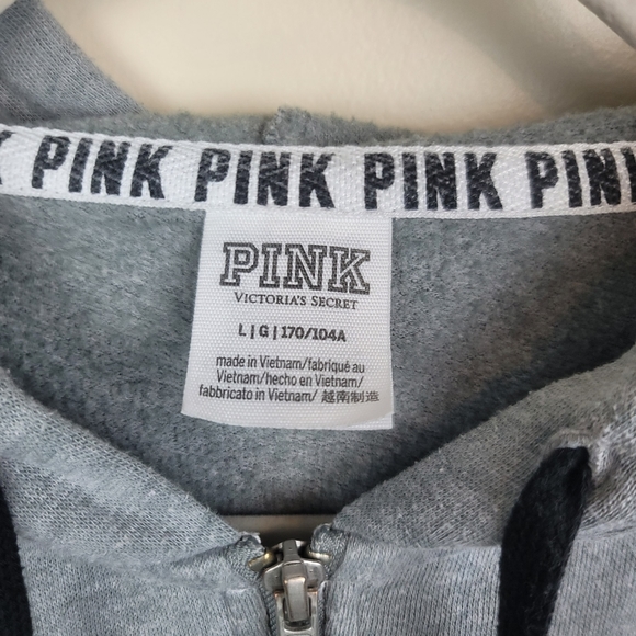 Pink Victoria's Secret Gray Bling Hoodie size L - Picture 5 of 7